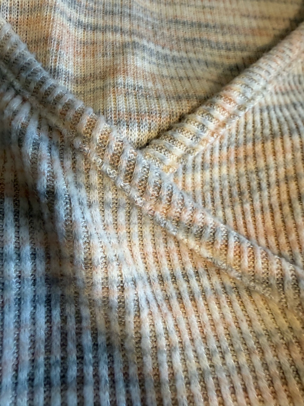 Madewell Marled Wrap-Front Long-Sleeve Top in Beige and Light Blue - Picture 6 of 8